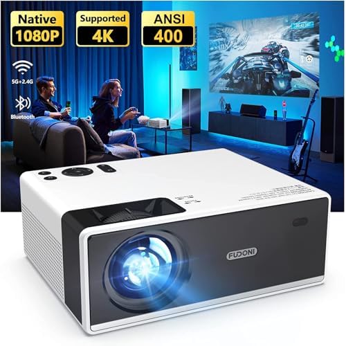 FUDONI WiFi Bluetooth Projector 4K 300-inch Display