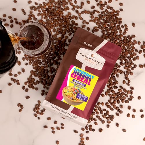 Image of Fresh Roasted Coffee, Saturday Morning Cereal Flavored Whole Bean Coffee, Medium Roast, Kosher, 12 oz