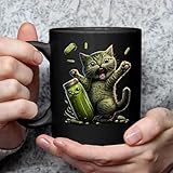 Funny Kittens vs Gherkin Pickle Cat Mom Lady Coffee Mug Ceramic 11Oz