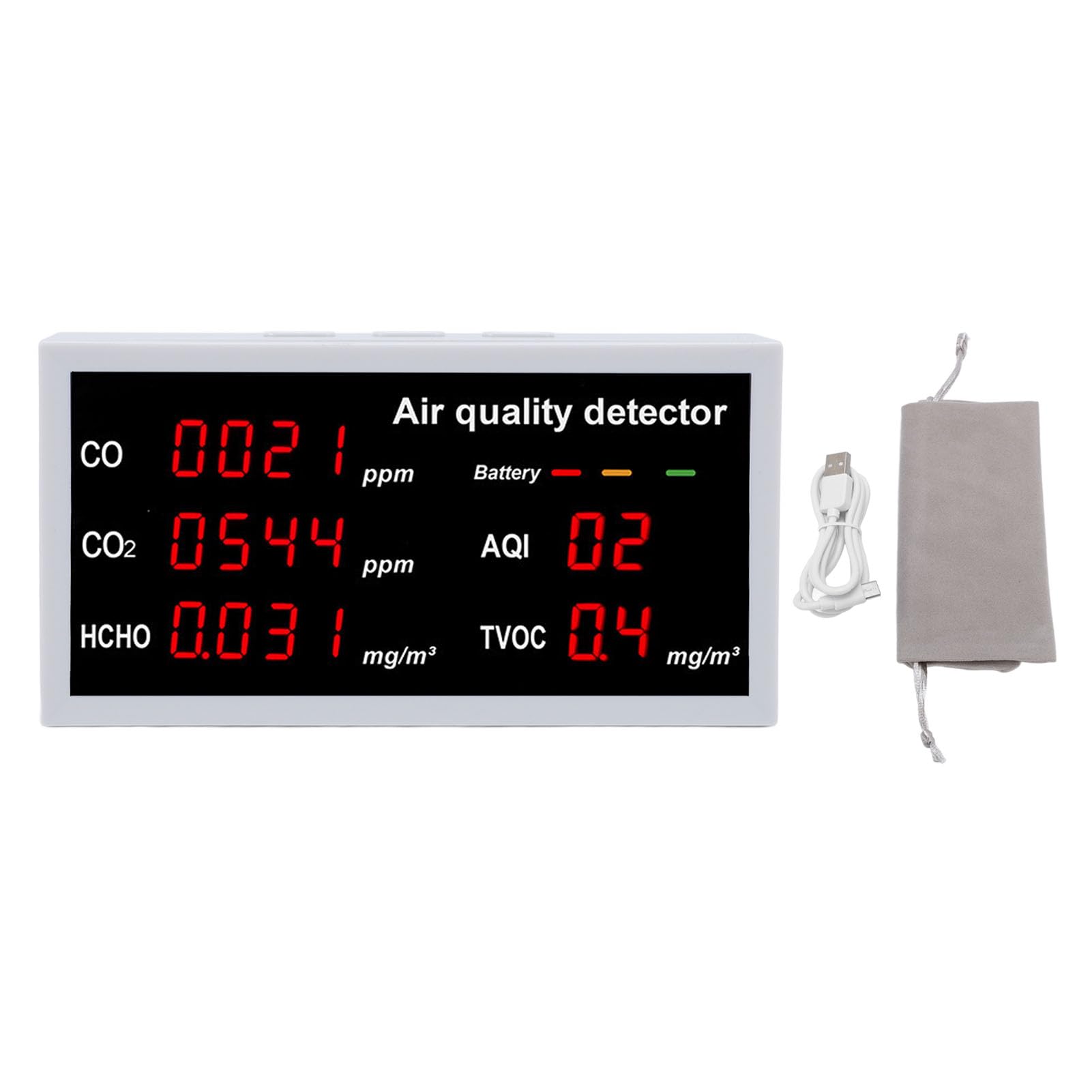 Air Quality Meter with Real Time Display Indoor Tester for Outdoor Camping, Home, Car