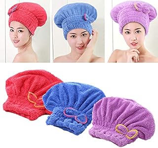 3 Pcs Microfiber Hair Drying Towels, Ultra Absorbent Hair Drying Cap Bowknot Hair Turban Towel for Women Adults or Kids Girls to Dry Hair Quickly