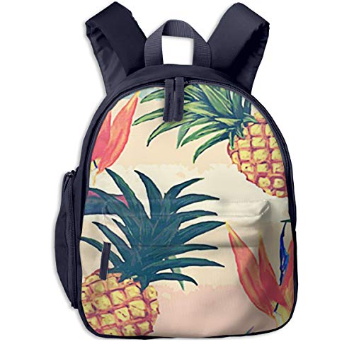 Mochilas Infantiles  Bolsa Niño Bebe Guarderia Escolar con Flor Piña Naranja para Niños
