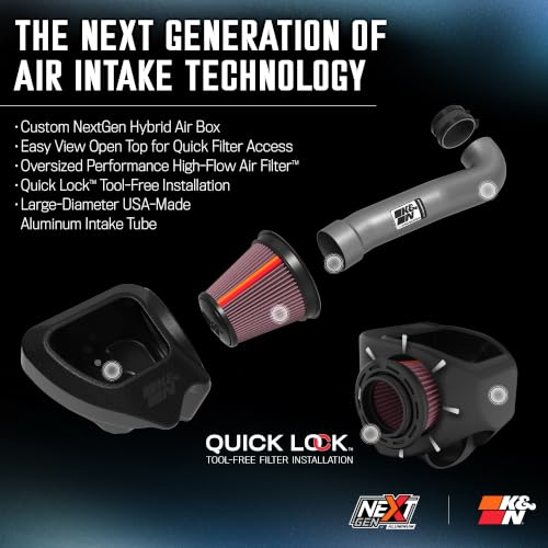 Image of K&N NextGen Aluminum Cold Air Intake System: High-Flow Cotton Filter: 2012-2018 Jeep Wrangler JK /Wrangler 70-1566