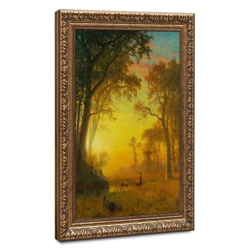 Impression sur toile Albert Bierstadt avec cadre suspendu - Toile lumineuse haute définition
