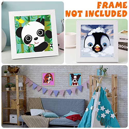 Labeol 4 Paint By Numbers For Kids Ages 8-12 Diy Paint Set For Girls Boys Adults Beginner Crafts For Girls Ages 4-8 Acrylic Oil Painting By Number Kits Perfect For Gift Decor 8"X8" (Chic) #TOP6