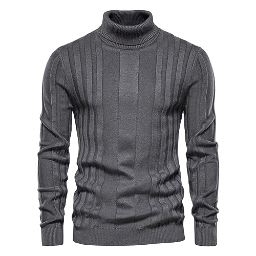 Mens Slim Fit Turtleneck Sweaters Cable Knit Knitted Thermal Pullover for Casual Wear Combining Style and Warmth2