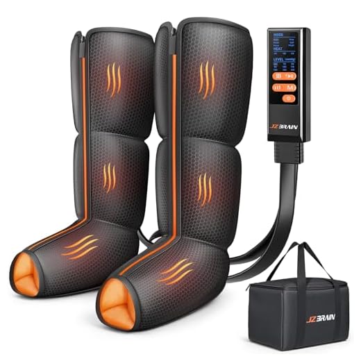 JZBRAIN Leg Massager with Heat and Compression : Foot and Calf Massager for Circulation and Pain Relief, Sequential Compression Boots with 6 Modes, 9 Intensity, 3 Heat - Gifts for Mom, Dad, Him, Her