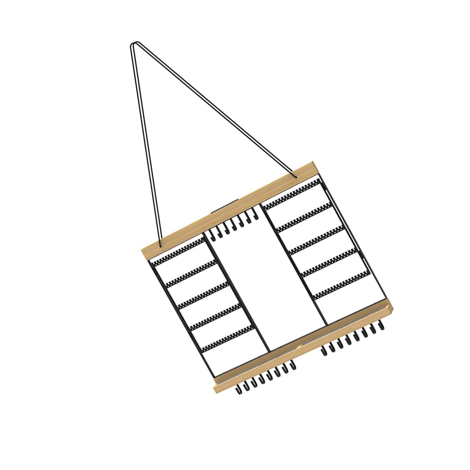 Shntig Quick Assembly Jewelry Organizers Carbon Steel and Wood Construction Suitable for Vertical Space Saving and Storage Wall Mounted Rack