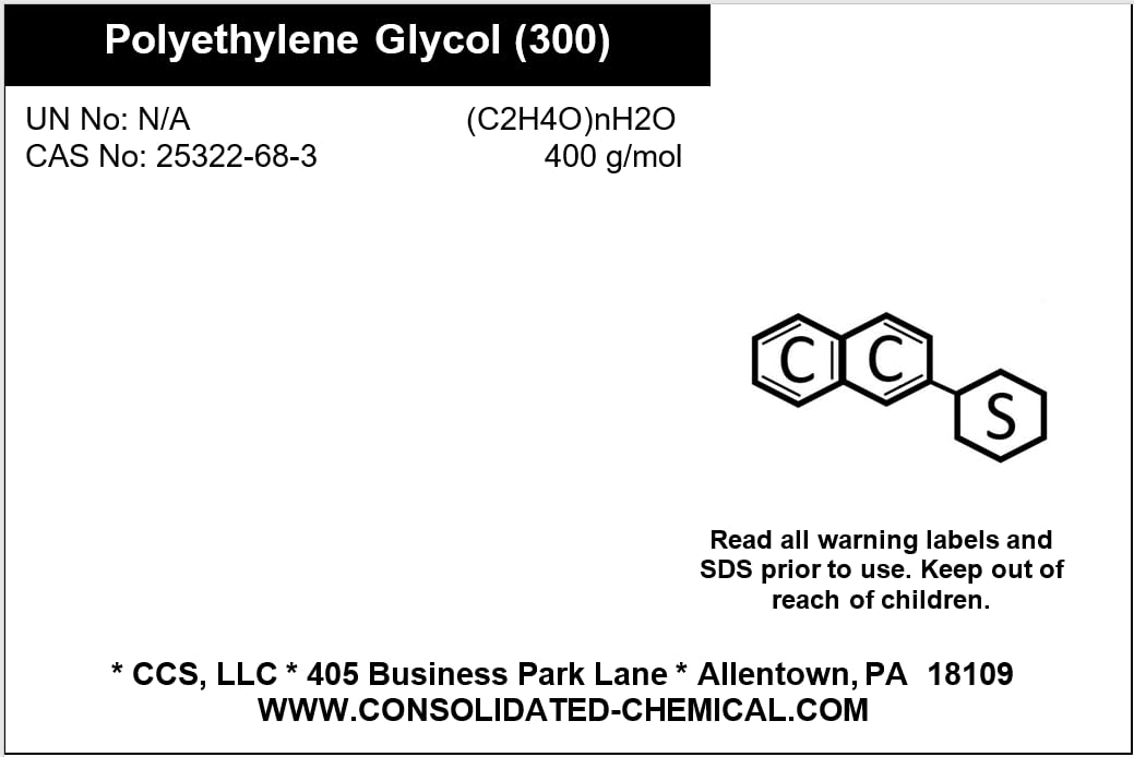 Polyethylene Glycol 300 (PEG 300) - Premium-Quality Industrial and Laboratory Grade Solvent, 500mL