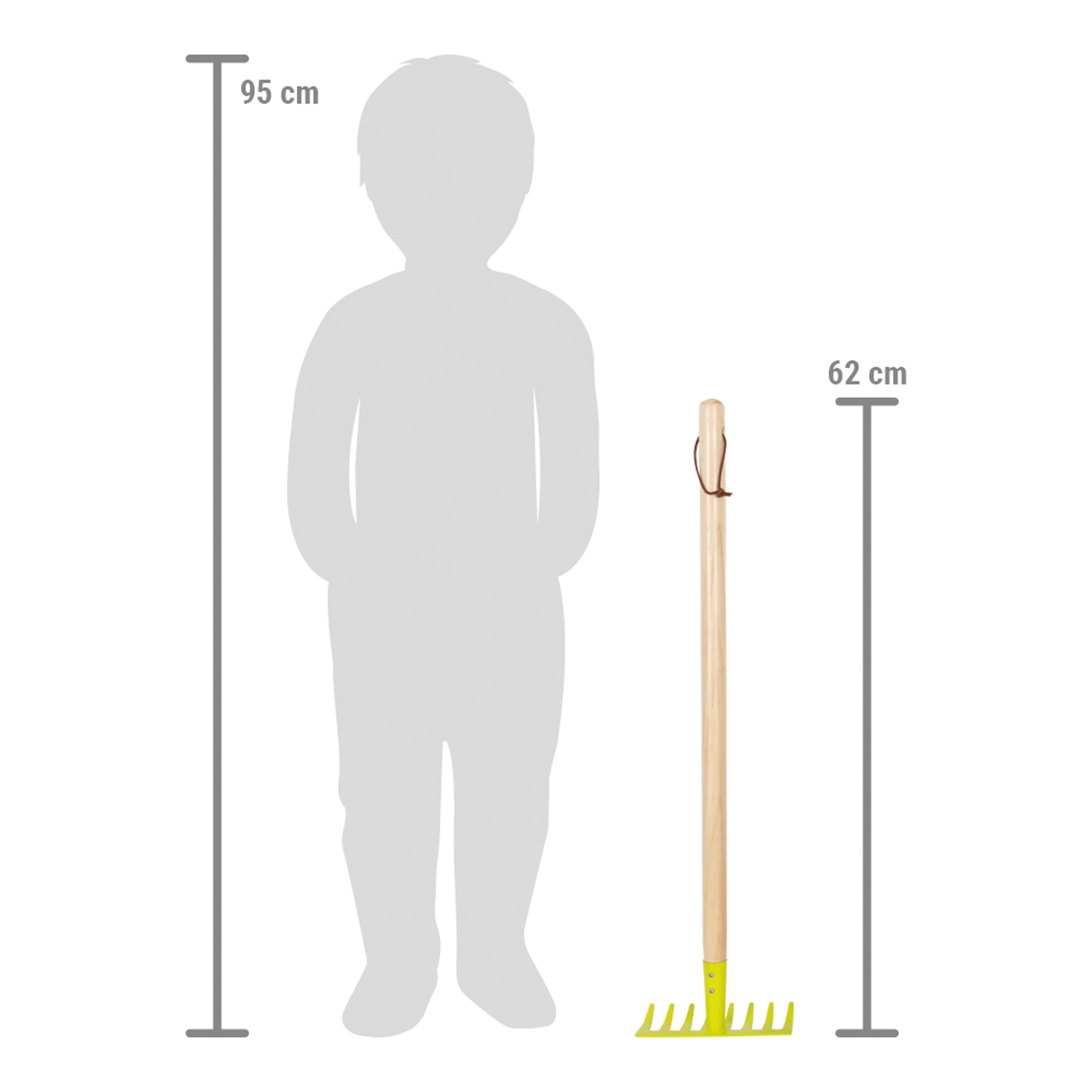 small foot Râteaux, Lot de 6, Vert, en Bois et métal, Outil pour Enfants dès 3 Ans, 12544