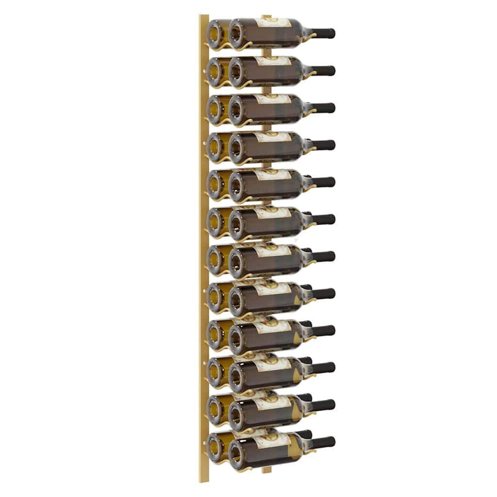 Wand-Weinregal aus goldenem Eisen für 24 Flaschen, 2 Stück, modernes Flaschenregal für Küche, Bar, Speisekammer, praktische Weinaufbewahrung und stilvolle Lagerung