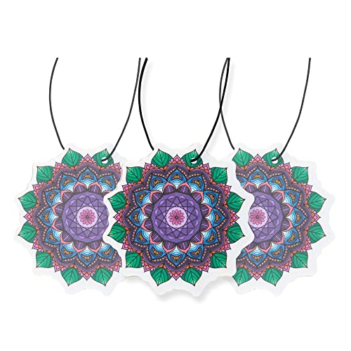 Image of Cute Decorative Mandala Car Air Freshener 4 Pack Scented With Premium Oils By Fresh Fresheners