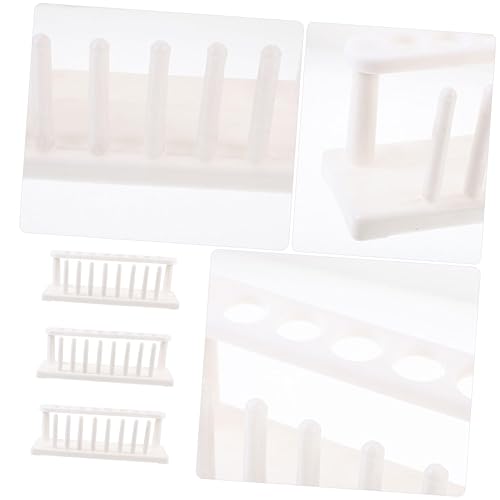 Miniatura 5 de Paquete de 3 soportes para tubos de ensayo y estante de secado, 8 pines y 8 pozos de soporte de tubo de ensayo, organizador de almacenamiento de