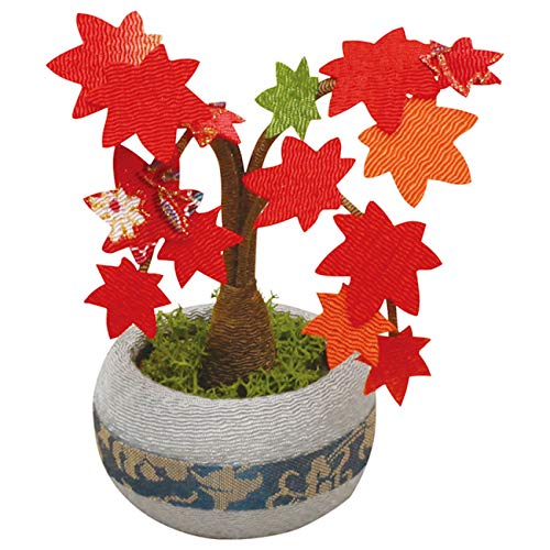 Amazon.co.jp: 「ミニ季節の鉢植え 11月 紅葉(もみじ)」手作りちりめん