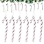 6Pcs Green And White Plastic Candy Cane Christmas Tree Decorations 13cm,Christmas Glitter Candy Cane,Christmas Tree Hanging Decorations For Xmas,New