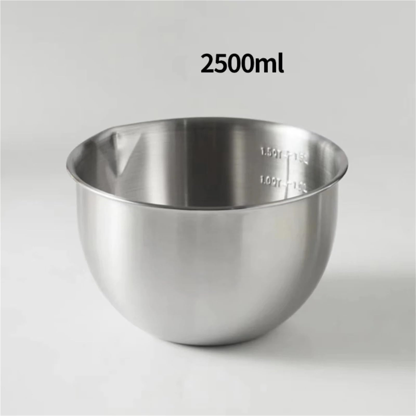 Cuenco de acero inoxidable Cuencos de acero inoxidable 1,5 l, 2, y 4, for mezclar batir. Vajilla cocina for cocinar pasteles ensaladas(Silver 2.5L)