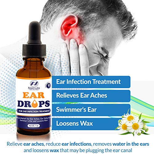 Natural Ear Drops For Ear Infection – Herbal Eardrops For Adults, Children & Pets – Relieves Ear Aches, Itchy Ears, Swimmer's Ear, & Loosens Wax – Kids Safe Ear Oil Made In Usa #TOP1