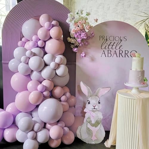 Image of Voircoloria 90pack Lilac Balloons Different Size 18 /12 /10 /5 Inch Lilac Balloon Garland Arch Kit for Graduation, Wedding, Birthday, Princess Theme Party, Baby Shower, Anniversary Party Decorations