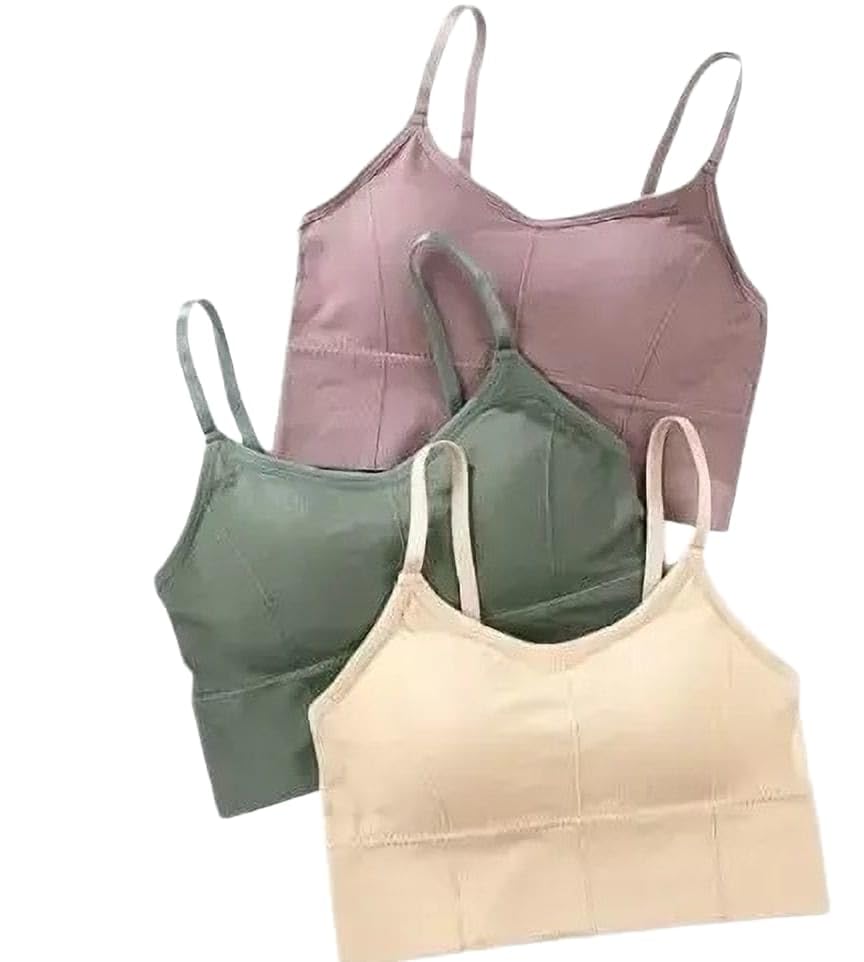 for Women Cotton Blend Seamless Full Coverage Cami Bra-picture-35