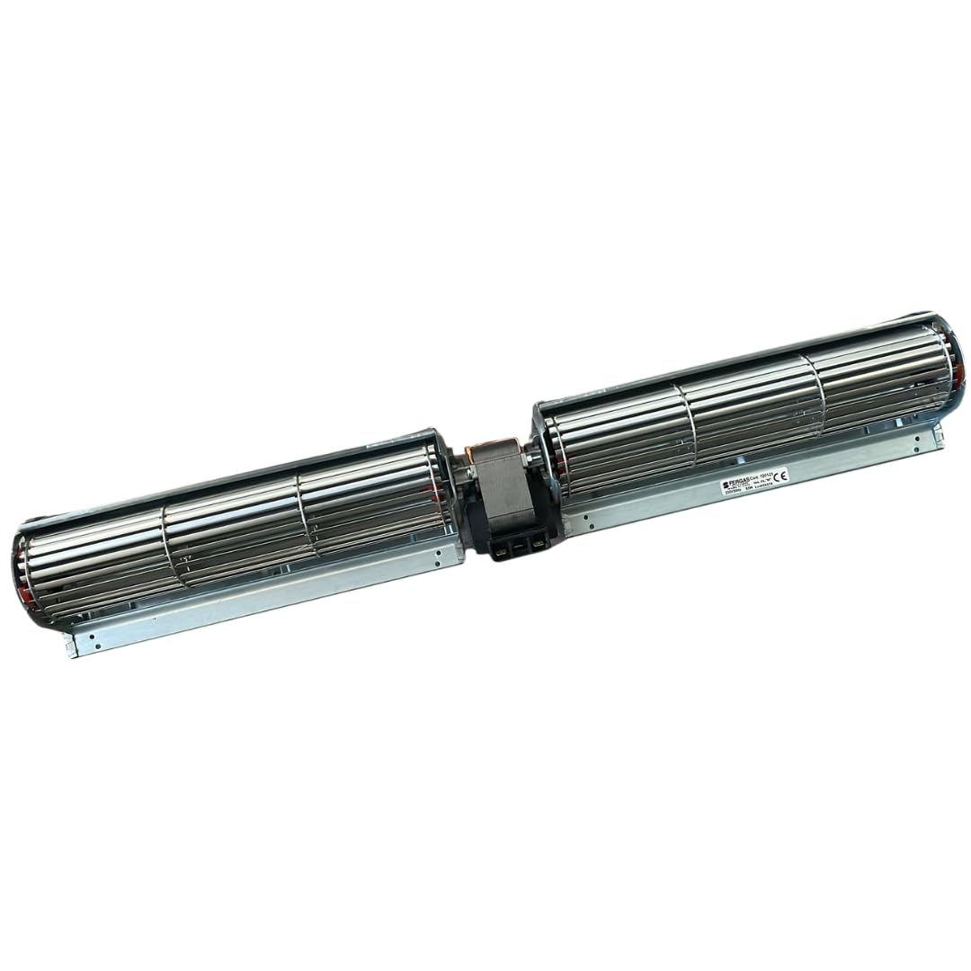 Ventilador tangencial doble longitud 645 mm, tamaño de la boquilla: 2 x 274 x 40 mm, para estufa de pellets