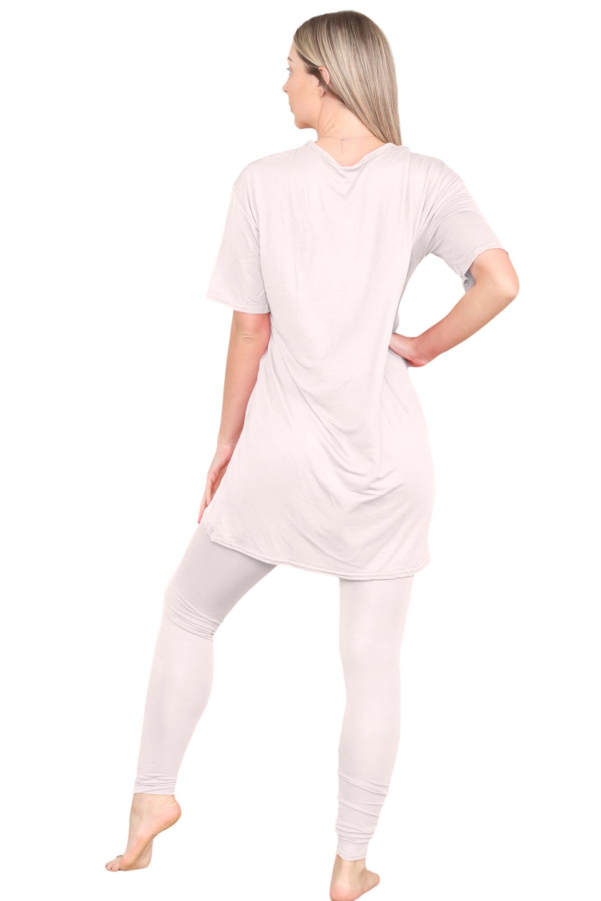 Set di leggings da donna in tinta unita, oversize Nude 40-42