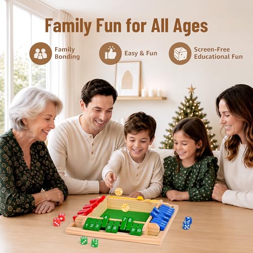 Shut the Box juego de mesa para 2-4 jugadores miniatura 2