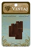 Vintaj 4-Piece Rectangle Altered Blank Pendant for Jewelry Making, 22mm