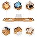 HOMFA Bamboo Bathtub Tray Bath Table Adjustable Caddy Tray with Extending Sides, Cellphone Tray and Wineglass Holder