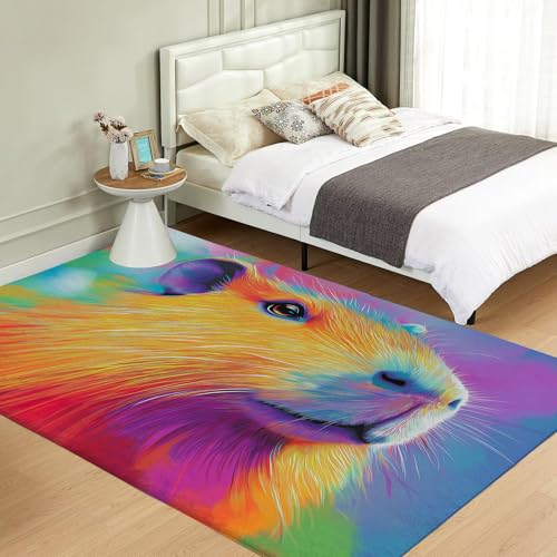 Tapis salon 150x210cm capybara à poils courts lavable - 5