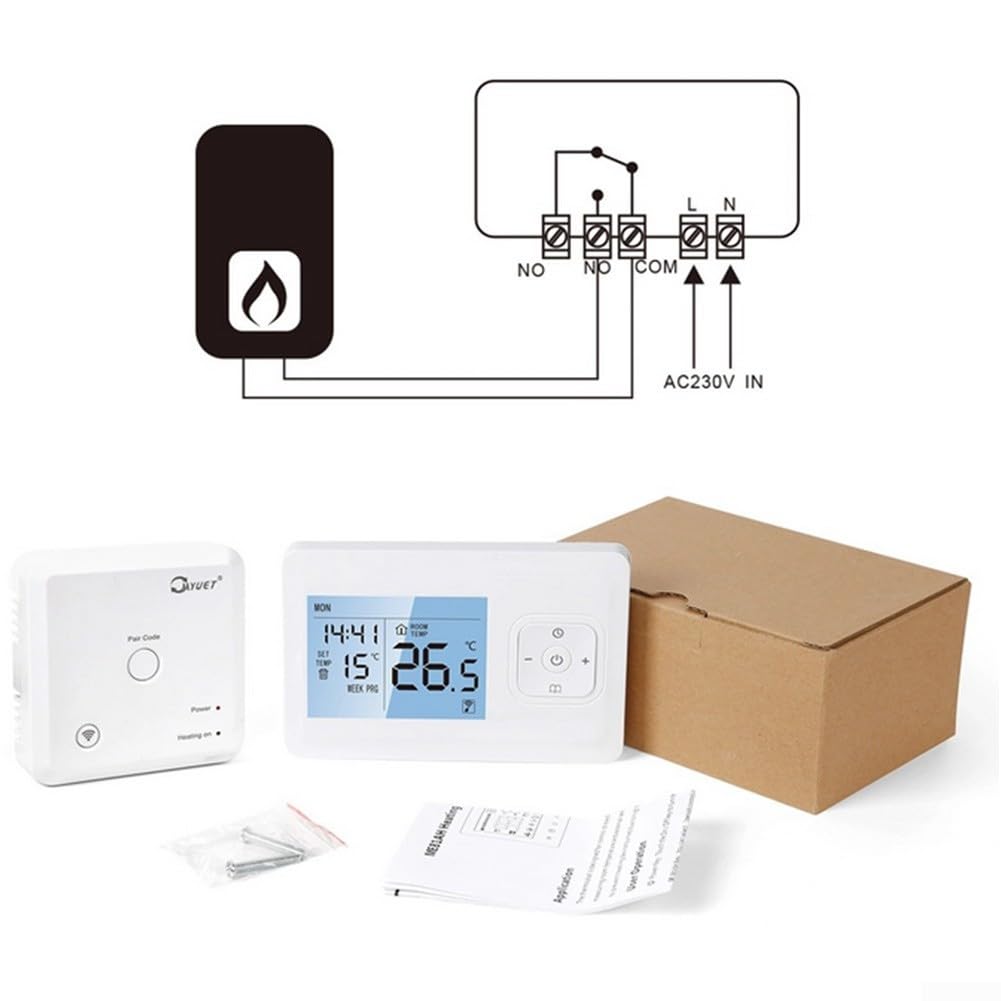 Tuya - Controlador de termostato inteligente, inalámbrico, WiFi, control de aplicación, programable, termostato de habitación, control de voz para el hogar y la oficina