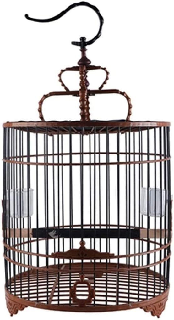 HTTGDGDH Professional Birdcage Pet Supplies Bird Carrier Gardening Decor Bird Travel Cage, Canary Cages With Dividers,Plastic Steel Thrush Bird Cage, Outdoor Parrot Cage, Pigeon P,Brown