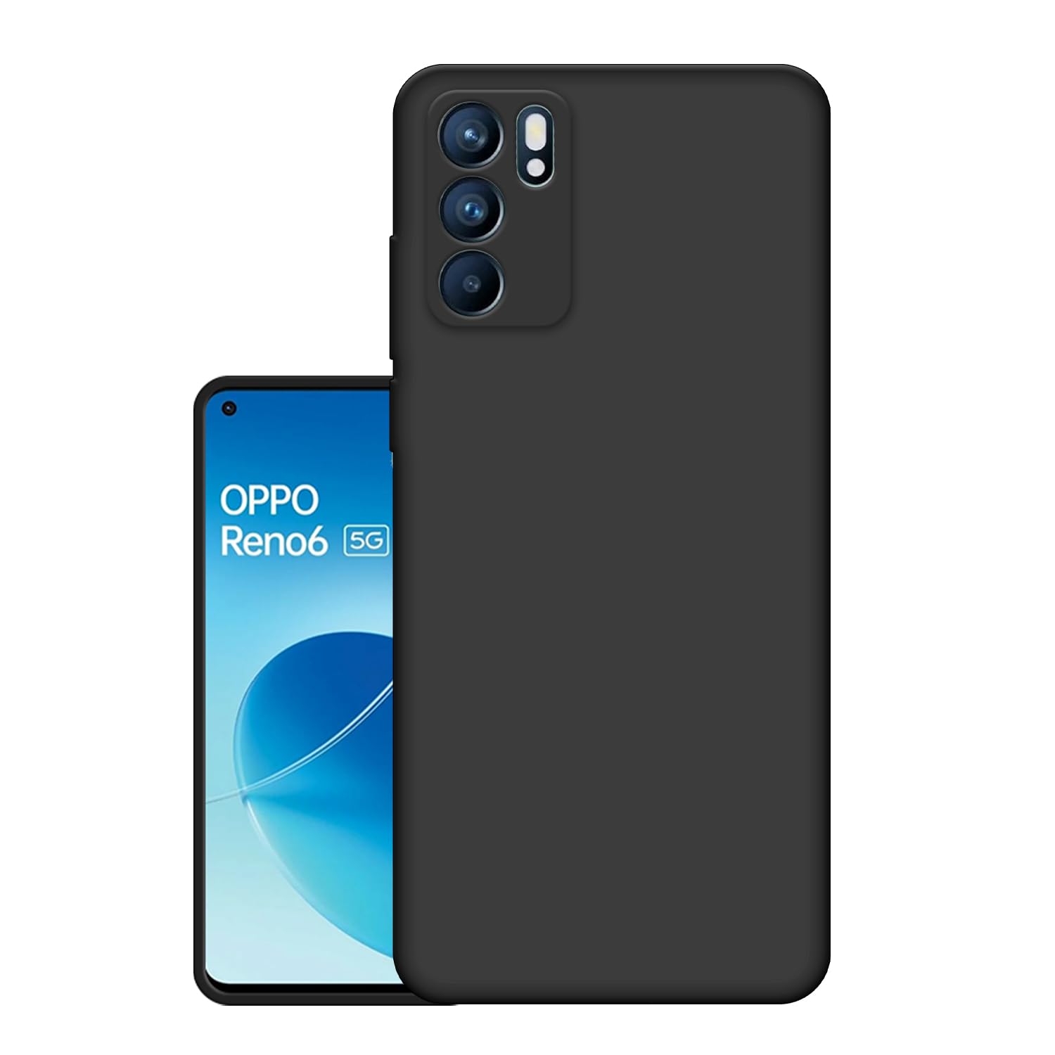 Exclusive Matte Finish Soft Back Case Cover for Oppo Reno 6 5G - Black