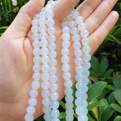 Image of 60pcs Adabele Lab Created White Opal Gemstone 6mm Round Beads