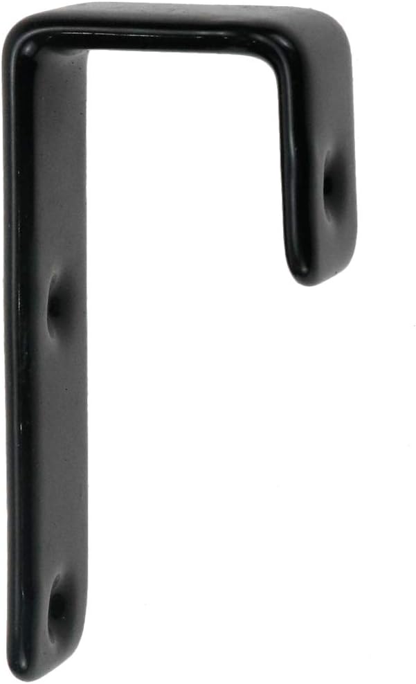 Geesatis 2 Pcs Bed Ladder Hooks Utility Hooks Hanger J Hooks Heavy Duty Metal PVC Coated for Bed Decoration Hook Tool, with Mounting Screws, Black, Length 25 mm
