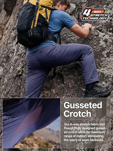 Pantalon de randonnée en nylon élasthanne durable marine - 4
