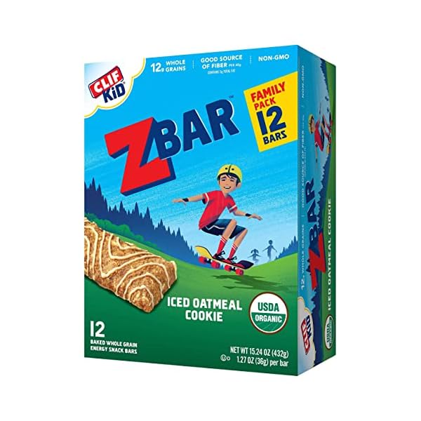 CLIF Kid Zbar Iced Oatmeal Cookie Soft Baked Whole Grain Snack Bars