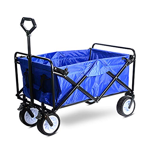 Preisvergleich Produktbild Klappgartenwagen / Campingwagen / Breitreifen + Doppelbremse / Tragkraft: 88 * 58 * 35 cm / Tragkraft: 100 Kg / Blue