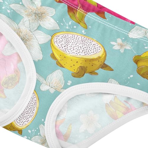 Wusikd Dragon Fruit Flowers Girls' Underwear Cotton Girls Briefs Soft Toddler Underwear 2T4