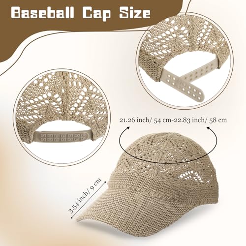 Image of Hercicy 2 Pcs Baseball Cap for Women Knit Mesh Trucker Hats Summer Breathable Outdoor Ballcap