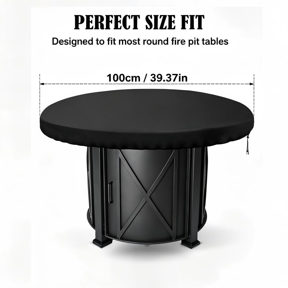 Housse De Protection pour Plaque De Feu 100 Cm Oxford Anti-UV Etanche 420D Barbecue Exterieur Noir
