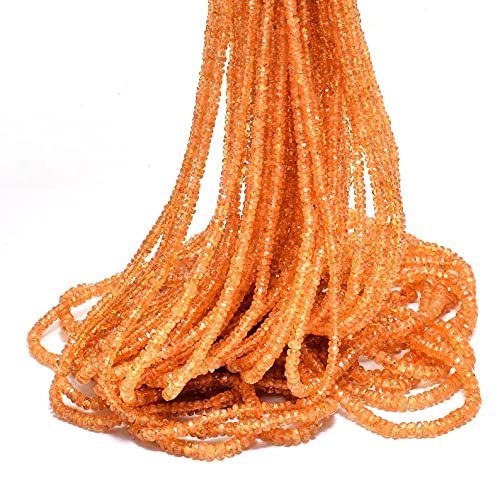Spessartite granat fasetowane koraliki rondelle, koraliki 2,5 mm - 3,5 mm, sznur 50 cm, naturalny granat AAA Fanta półszlachetny koraliki, Kamień szlachetny, Granat