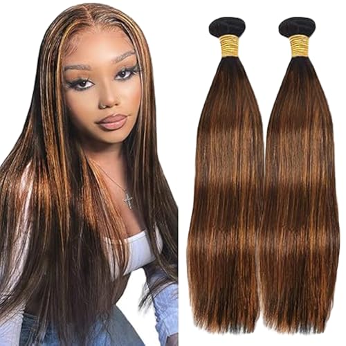 Extensiones de pelo real P430 sin olor químico, 2 paquetes de cabello virgen de 32"