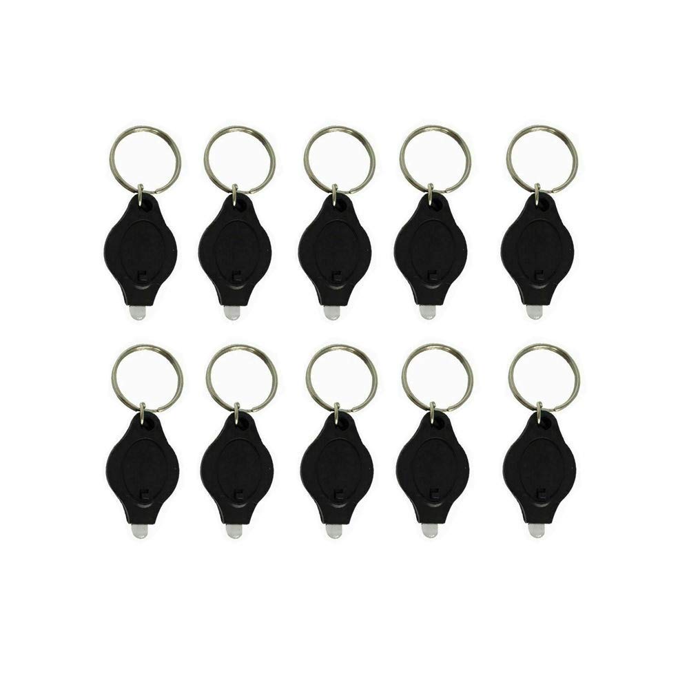 Tooldo Black 10Pcs Uv Light Keyring Money Checker - Spot Fake Counterfeit Polymer & Paper Bank Note Detector