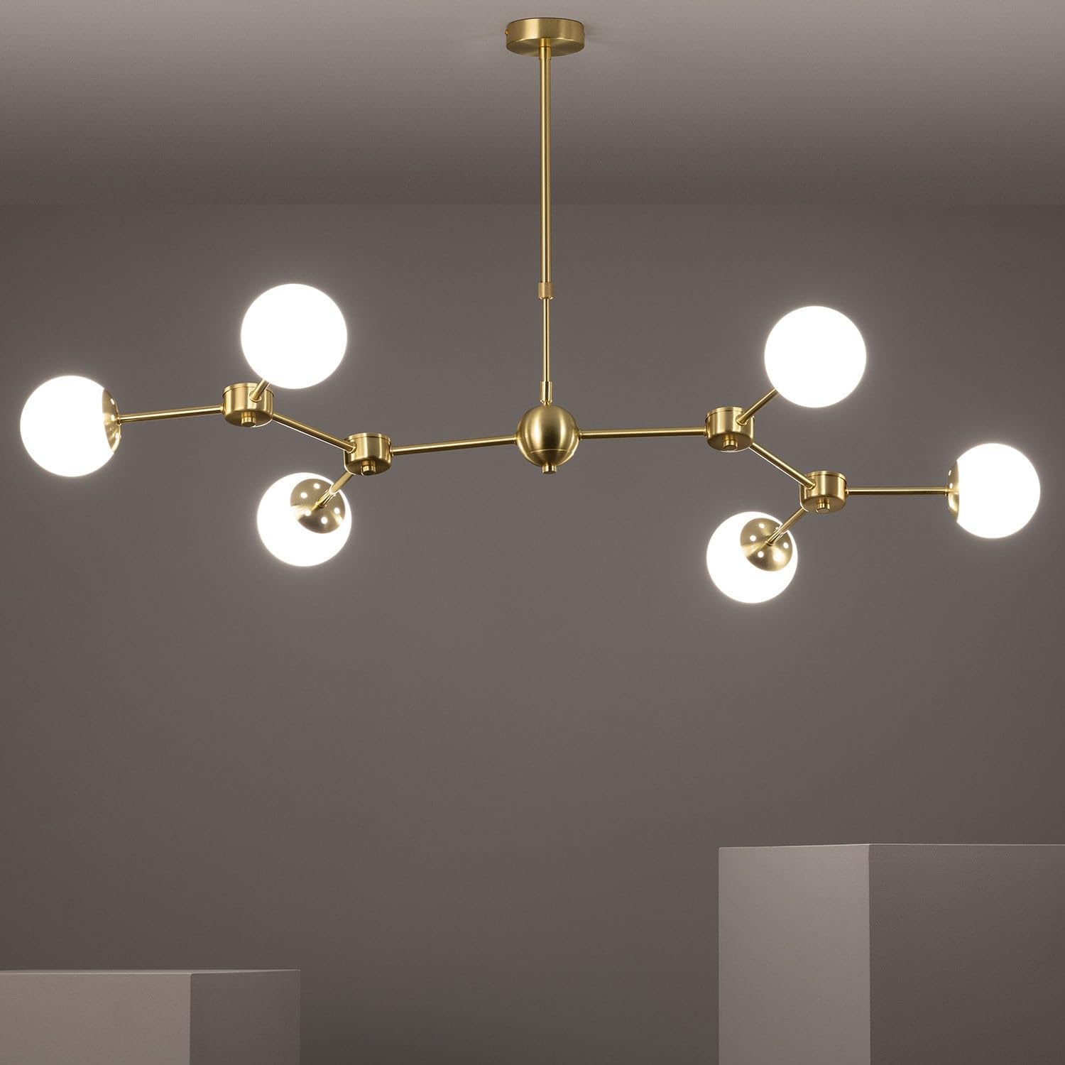 Ledkia Lampadaire Métal et Verre Lempicka Doré