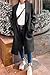 Cicy Bell Womens Open Front Pea Coats Classic Lapel Long Trench Coats Loose Fall Winter Outwear with Pockets