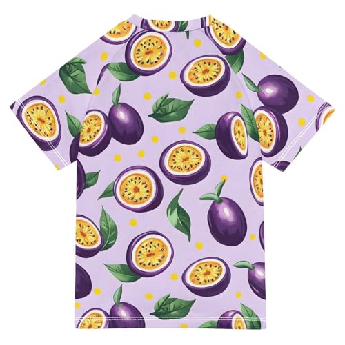 ALAZA Kids Rash Guard Boys Toddler Swim Shirts Short Sleeve Passion Fruit UPF 50+ 3T2