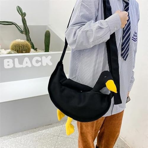 Silly Goose Bag, Funny Goose Canvas Shoulder Bag, Cute Goose Animal Novelty Purse Canvas Crossbody Bag for Girls Boy2