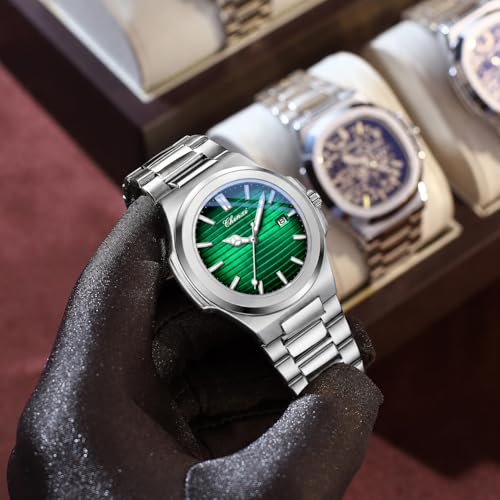 Image of Gosasa Fashion Men's Watches Date Business Watch Stainless Steel Luxury Style Luminous Quartz Waterproof Analog Display Male Wristwatch