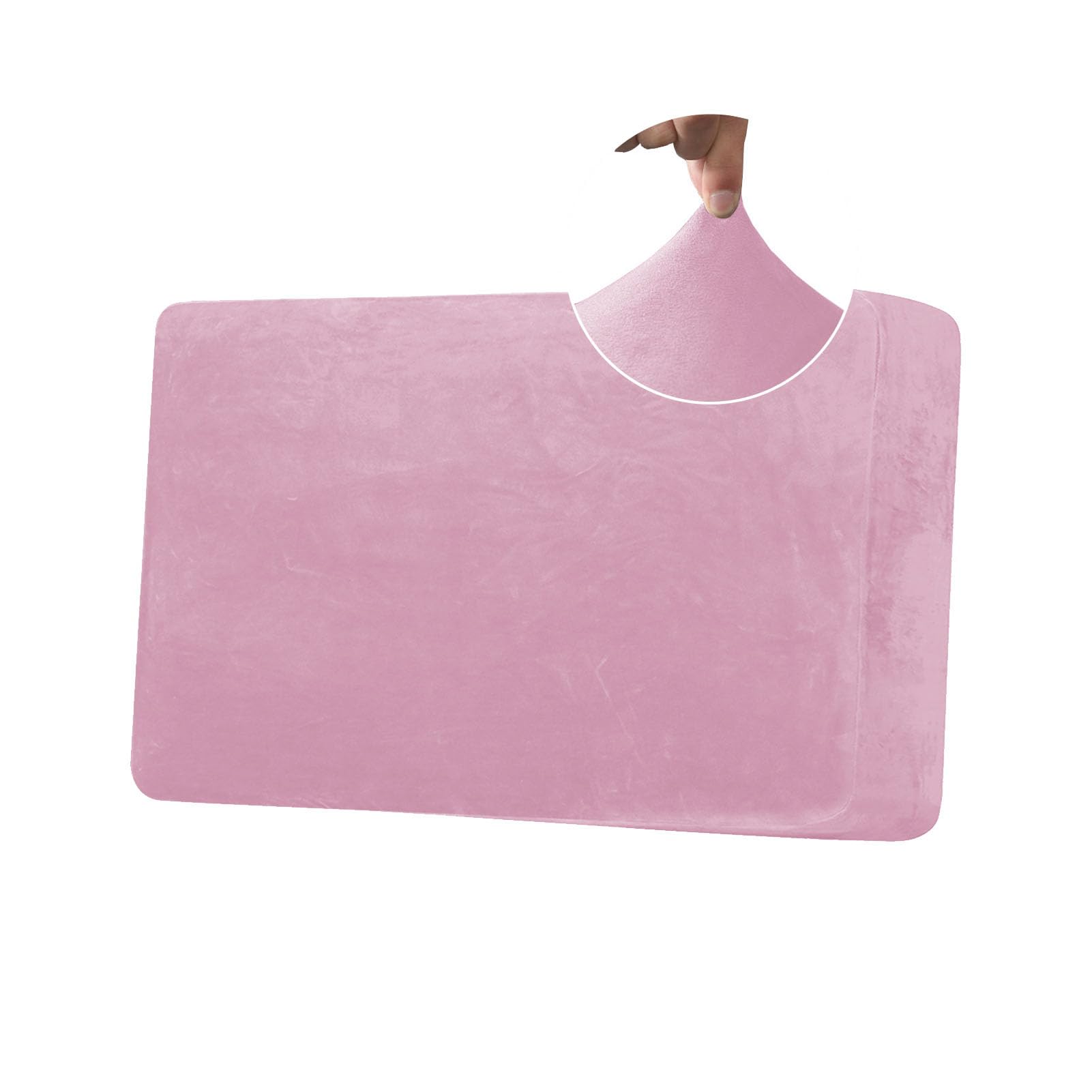 BXFUL Sofa Seat Cushion Covers, Velvet Sofa Cushion Slipcovers, Stretch Couch Cushion Covers Replacement for Individual Cushion with Elastic Fabric (Backrest,Pink)