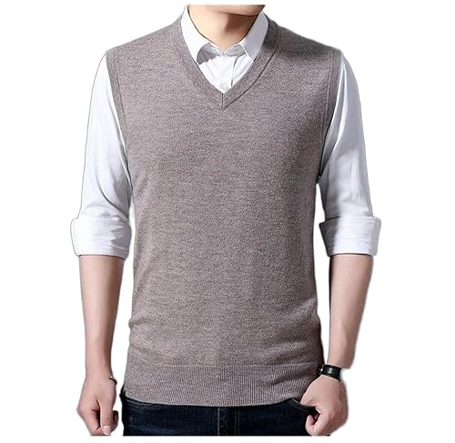 Gilet en tricot pour homme d'affaires pull chaud sans manches